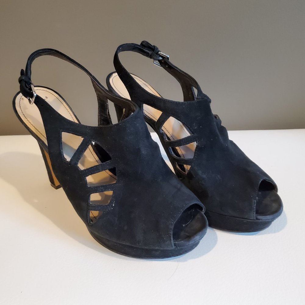 Leather Peep Toe Heels